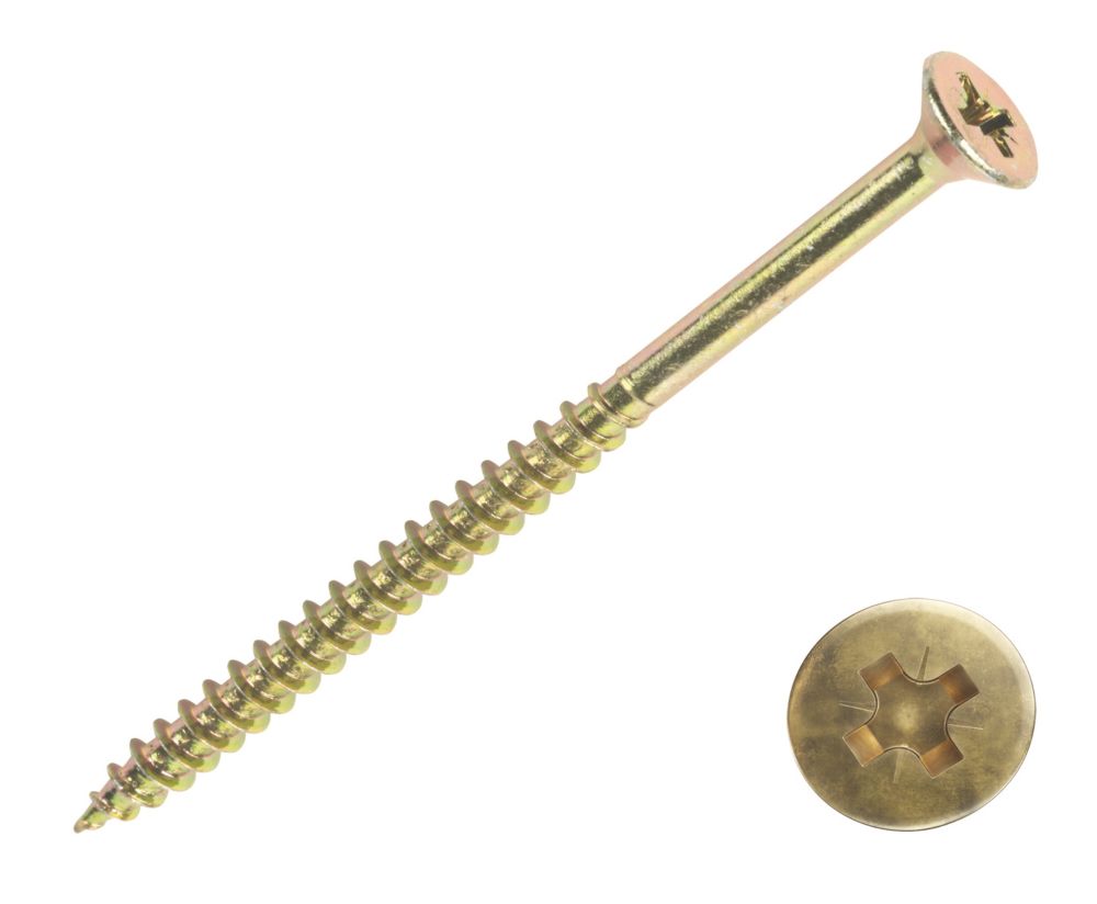 Image of Goldscrew PZ Double-Countersunk Self-Tapping Multipurpose Screws 6mm x 90mm 100 Pack 