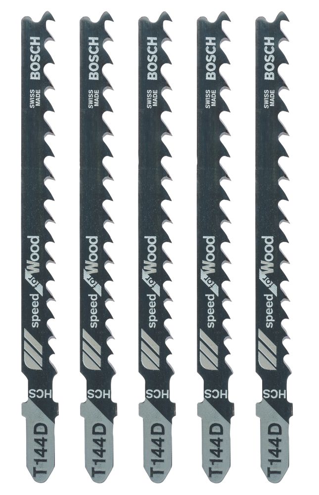 Image of Bosch T144D Wood Jigsaw Blades 100mm 5 Pack 