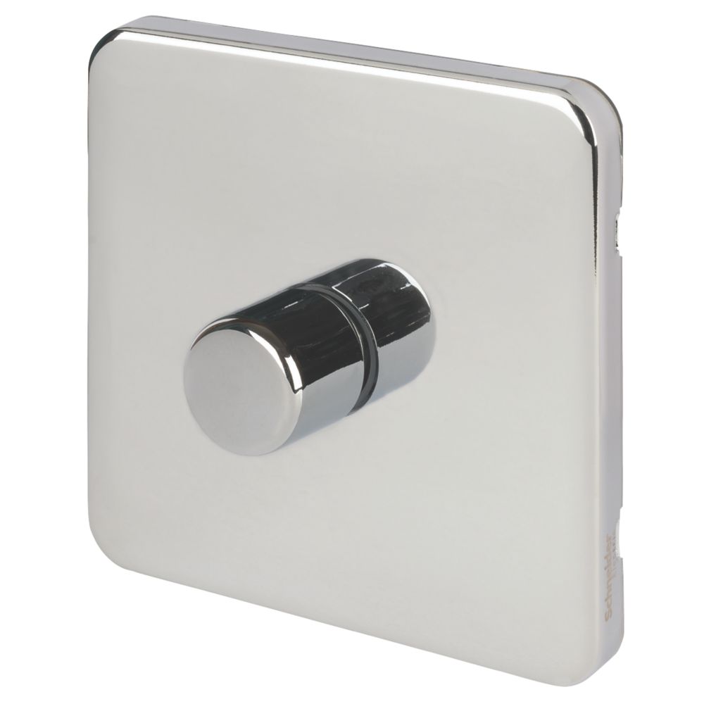 Image of Schneider Electric Lisse Deco 1-Gang 2-Way Dimmer Switch Polished Chrome 