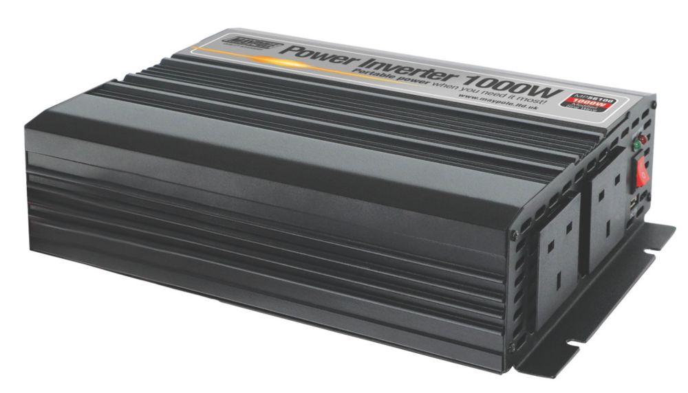Image of Maypole 1000W 12V to 230V Power Inverter + Type A USB Charger 