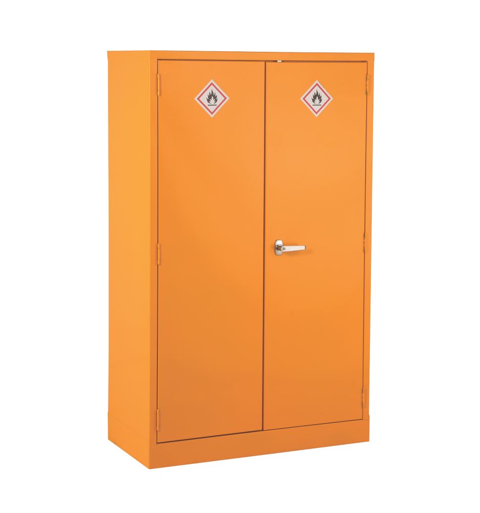 Image of 2-Shelf Hazardous Substance Cabinet Yellow 915mm x 457mm x 1524mm 