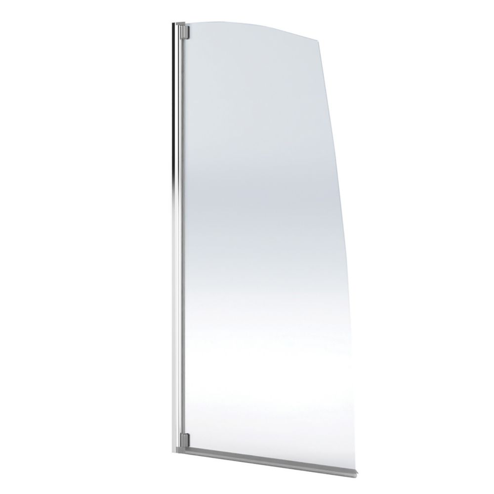 Image of Aqualux Aqua 4 Framed Silver Bathscreen 750mm x 1375mm 