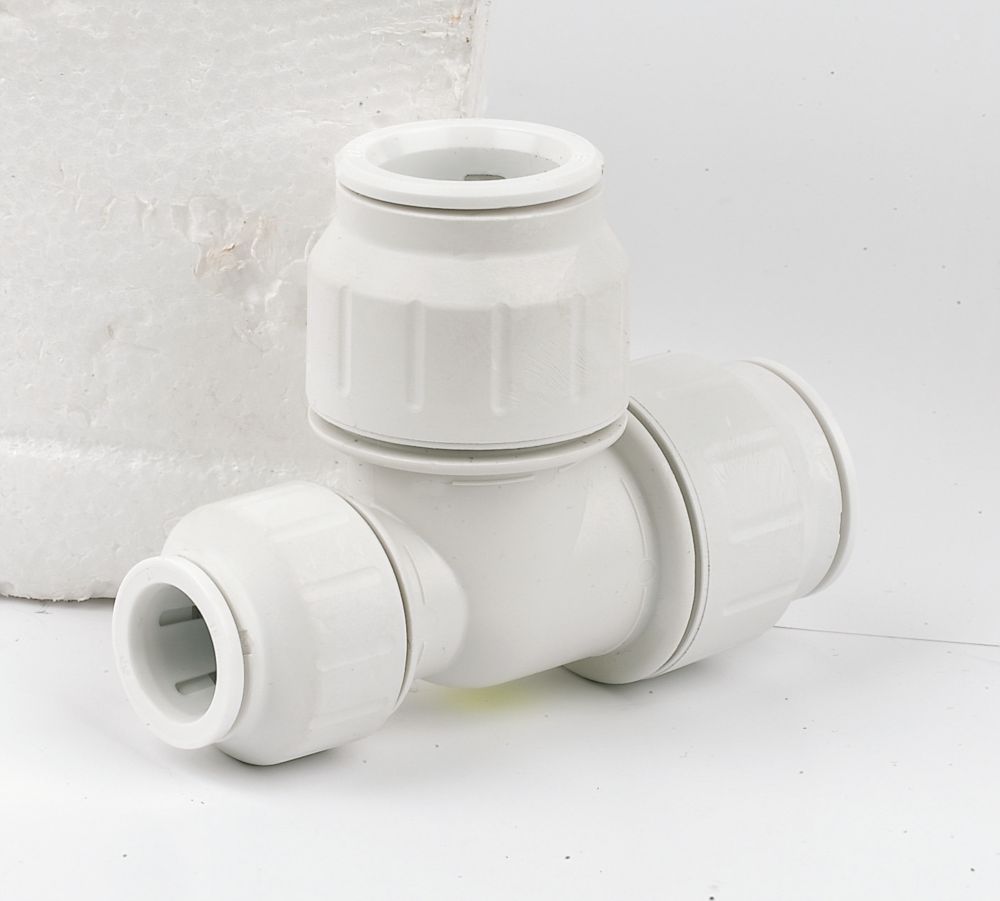 Image of JG Speedfit Plastic Push-Fit Reducing Tee 22mm x 15mm x 22mm 