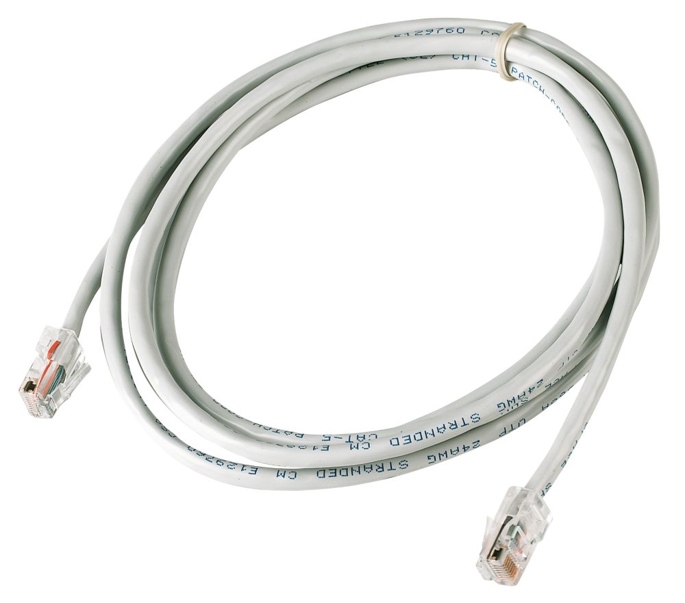 Image of Ivory Unshielded RJ45 Cat 5e Ethernet Cable 0.5m 