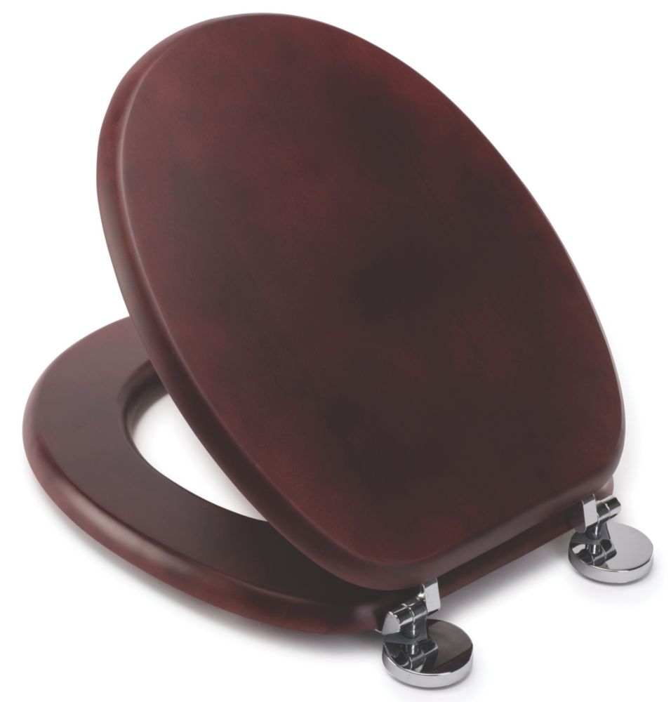 Image of Croydex Davos Standard Closing Toilet Seat Pine Mahogany 