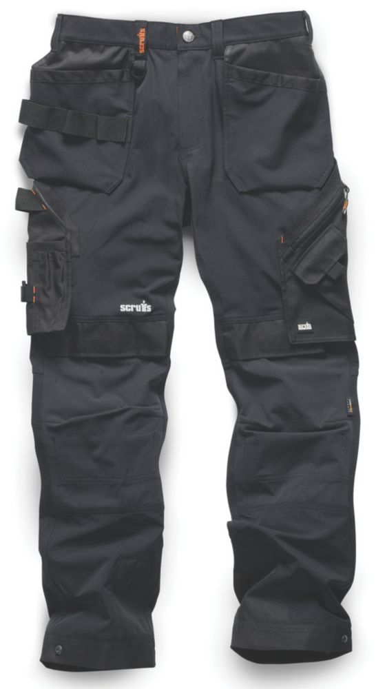 Image of Scruffs Pro Flex Plus Work Trousers Black 38" W 30" L 