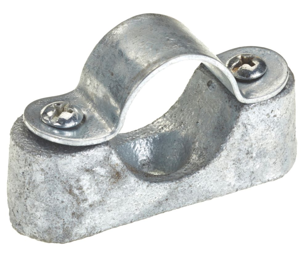 Image of Deta Malleable Iron Heavy Distance Saddles 25mm Galvanised 10 Pack 