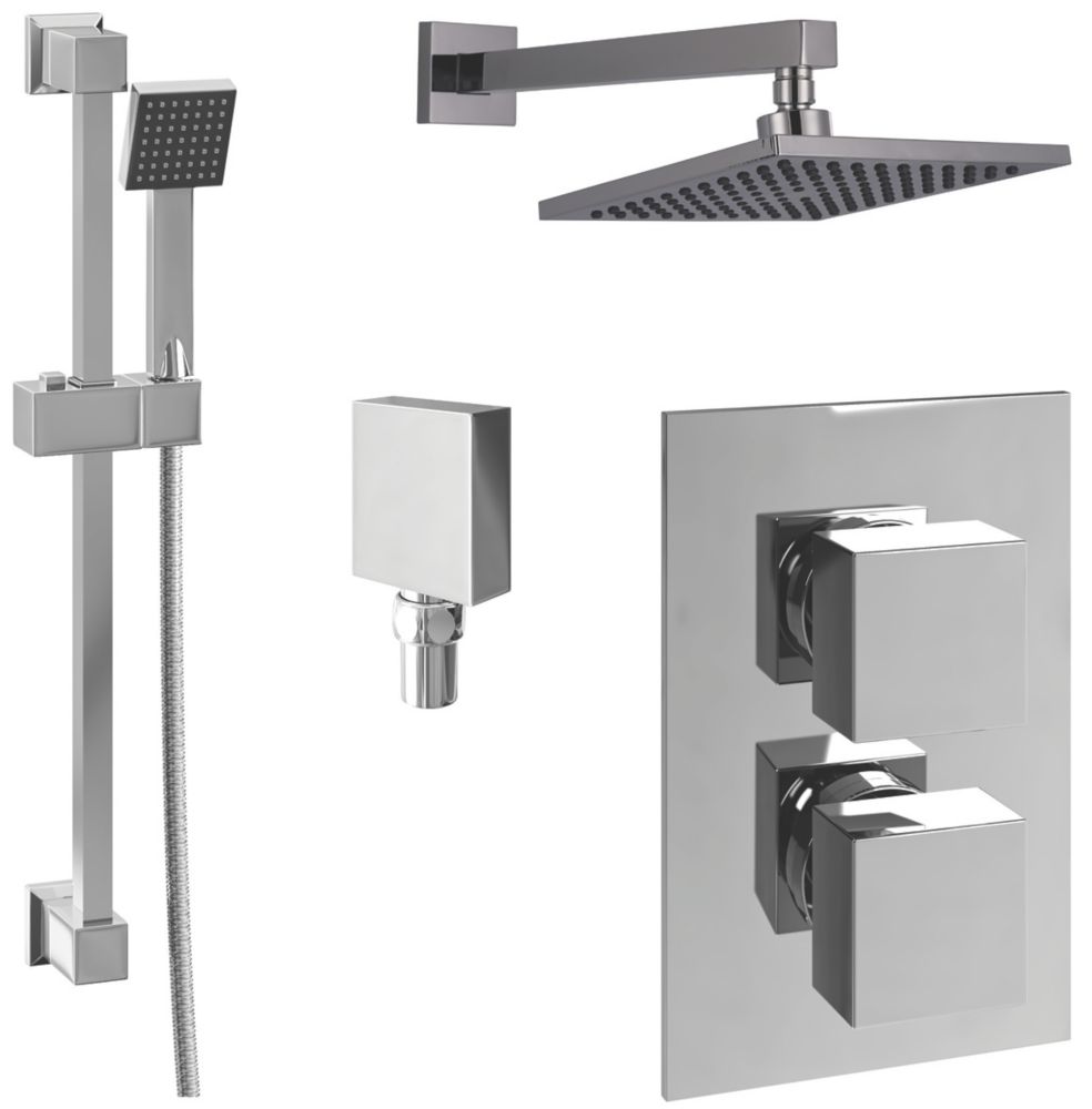 Image of ETAL Wren Rear-Fed Concealed Polished Chrome Thermostatic Bar Mixer Shower 