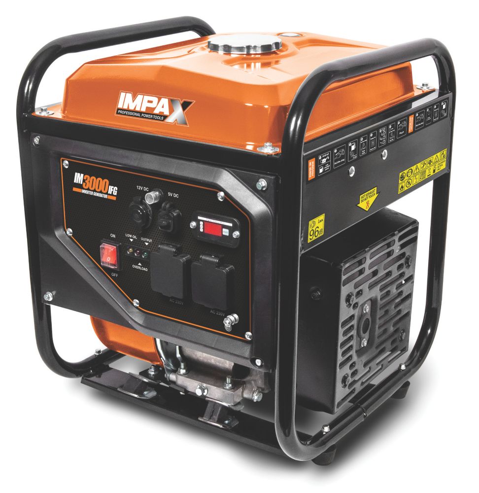 Image of IMPAX IM3000IFG 2800W Open Frame Inverter Generator + 2.1A 1-Outlet Type A USB Charger 230V 