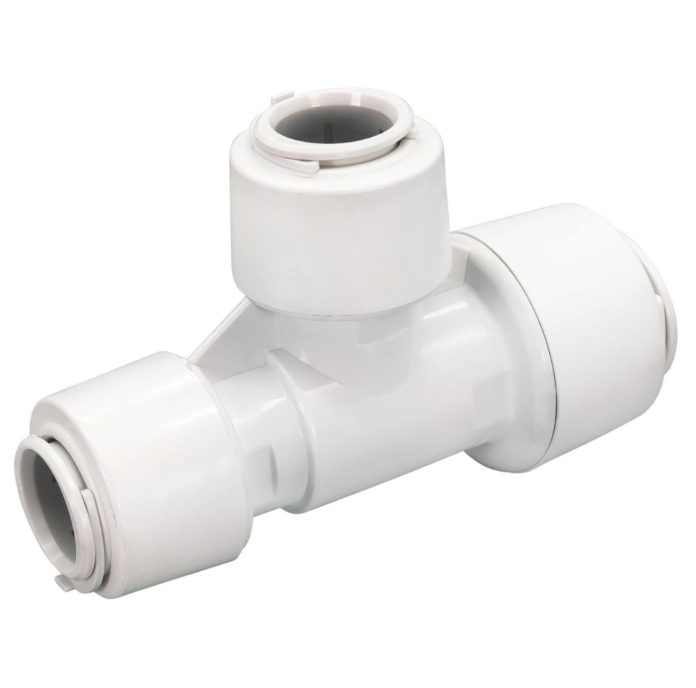 Image of FloPlast FloFit+ Plastic Push-Fit Reducing Tee 28mm x 22mm x 22mm 