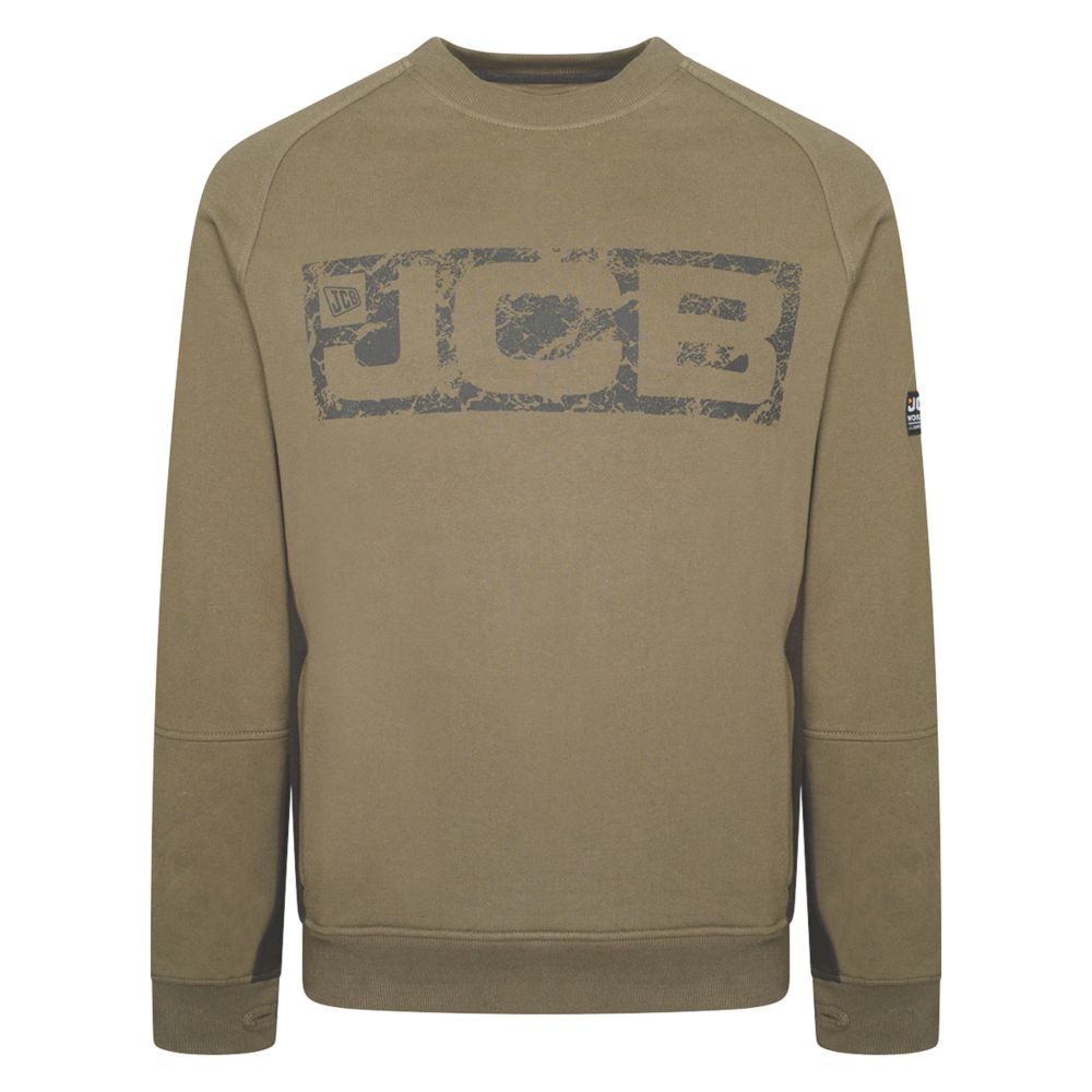 Image of JCB Trade Crew Sweatshirt Olive Medium 40-42" Chest 