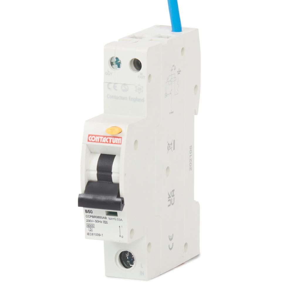 Image of Contactum Defender 50A 30mA SP Type B Compact RCBO 