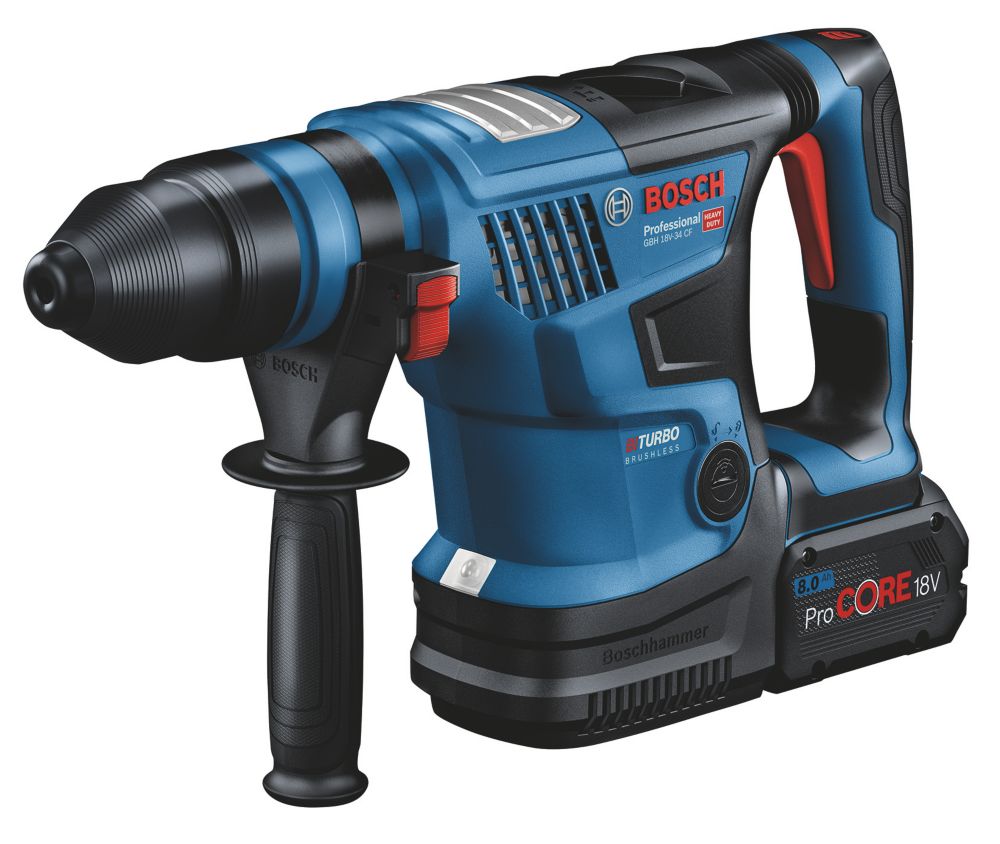 Image of Bosch GBH 18V-34 CF 5.9kg 18V 2 x 8.0Ah Li-Ion ProCORE Brushless Cordless BITURBO SDS Plus Rotary Hammer 