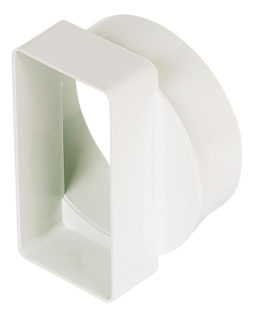 Image of Manrose Round Pipe to Flat Channel Central Adaptor White 100mm 