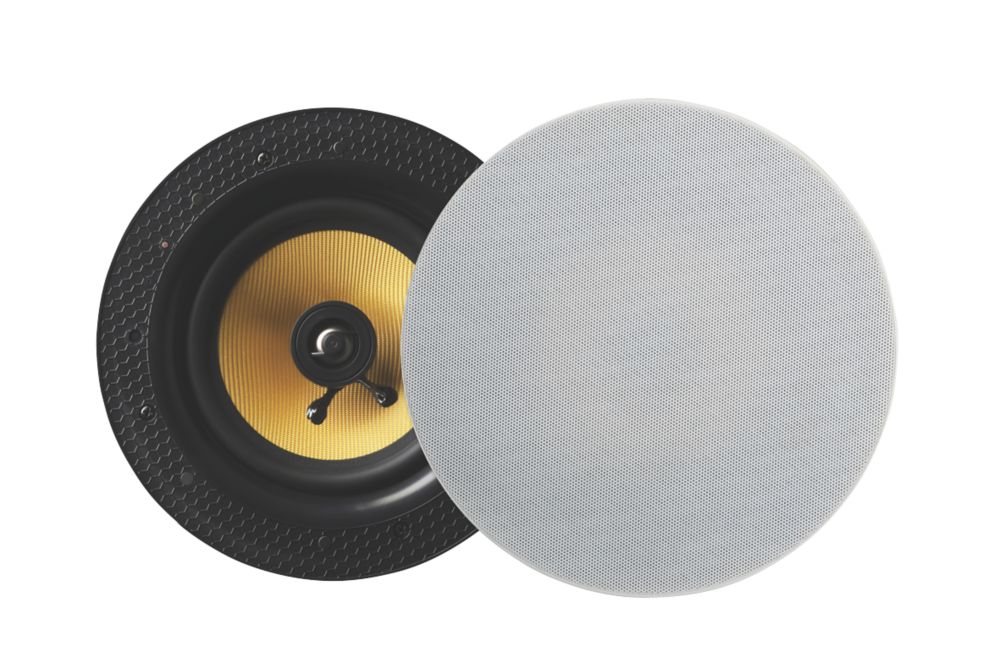 Image of Lithe Audio 9" 50W RMS Wired Ceiling Speaker White Grille 2 Pack 