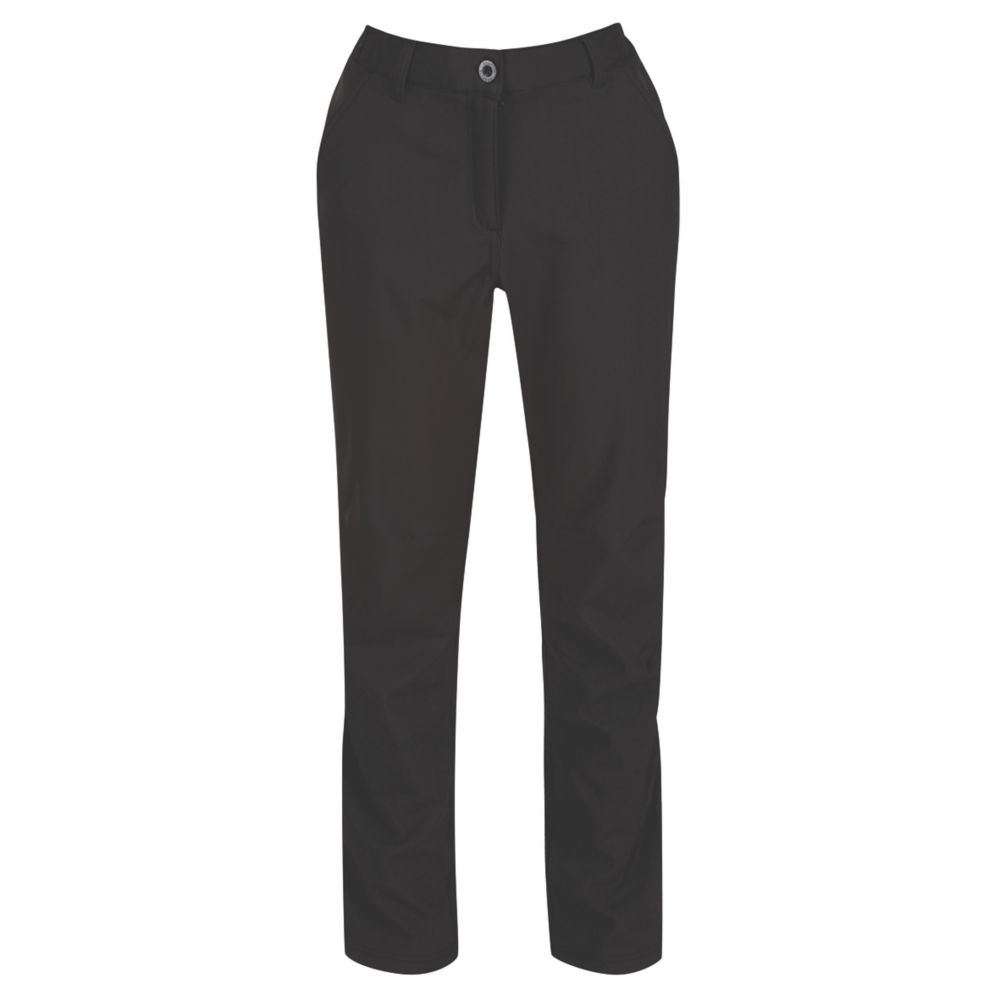 Image of Regatta Fenton Womens Softshell Trousers Black Size 16 31" L 