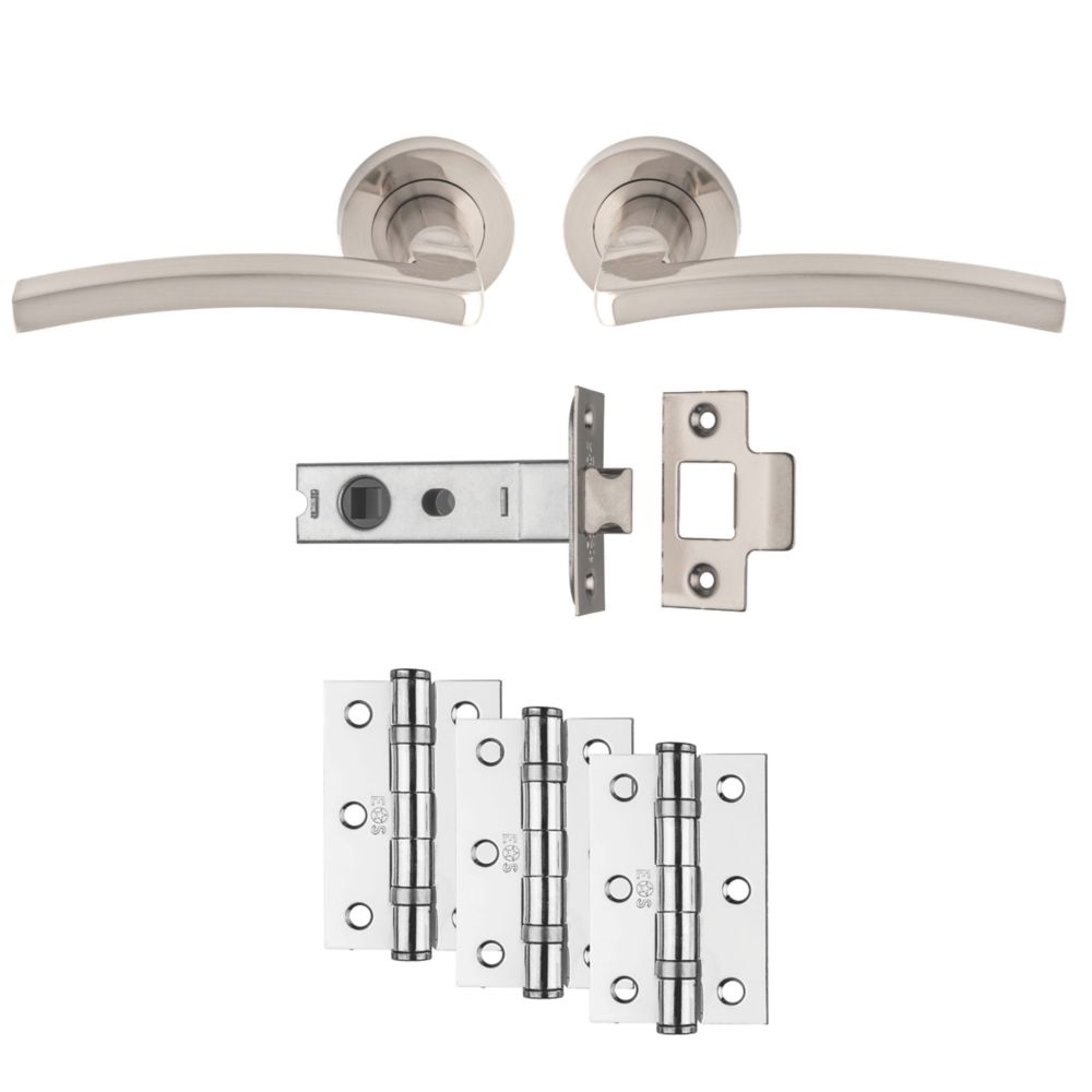 Image of Carlisle Brass Tavira Door Handle Pair Satin Nickel 