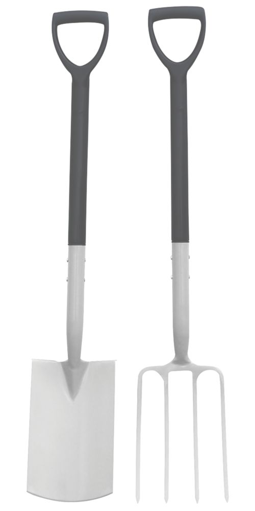 Image of Forge Steel Carbon Steel Digging Fork & Spade 2 Pcs 