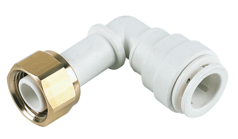 Image of JG Speedfit Plastic Push-Fit Angled Tap Connector 15mm x 1/2" 