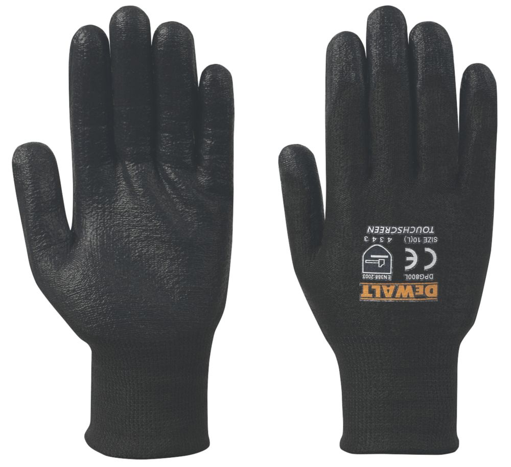 Image of DeWalt DPG800L Touchscreen Gloves Black Large 