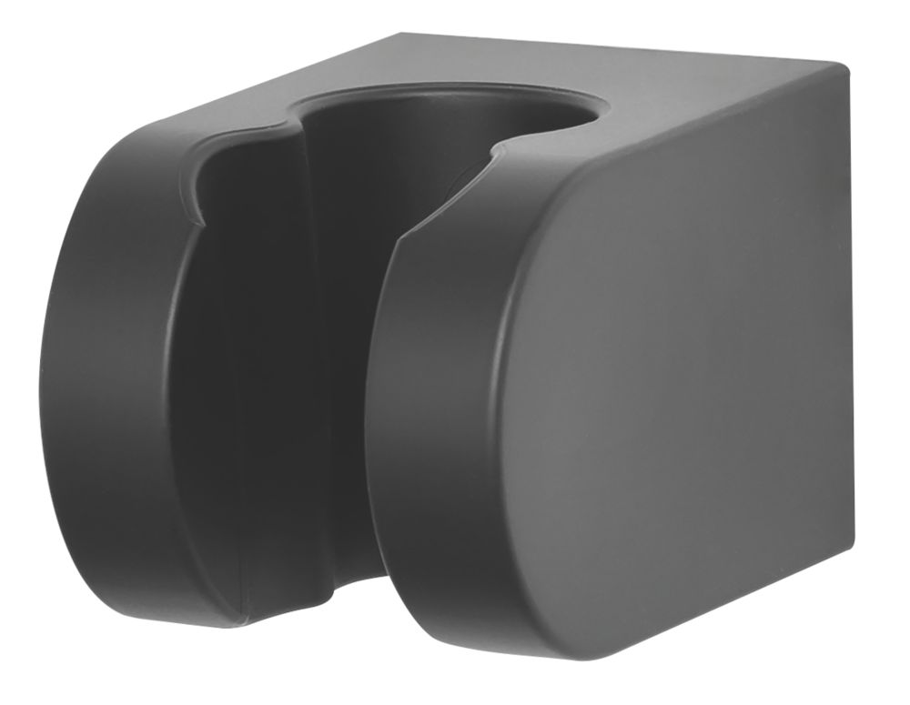 Image of Swirl Wall-Mounted Shower Head Holder Matt Black 65mm 