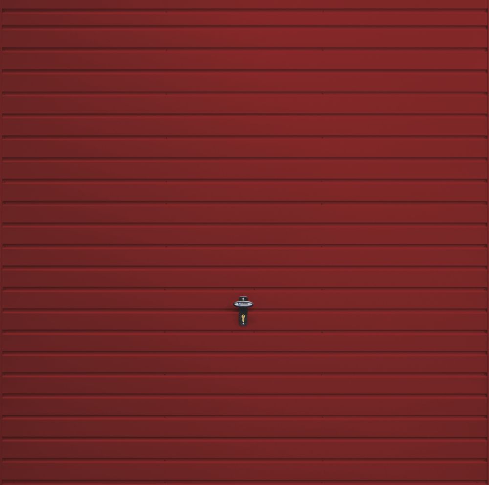Image of Gliderol Horizontal 8' x 6' 6" Non-Insulated Frameless Steel Up & Over Garage Door Ruby Red 
