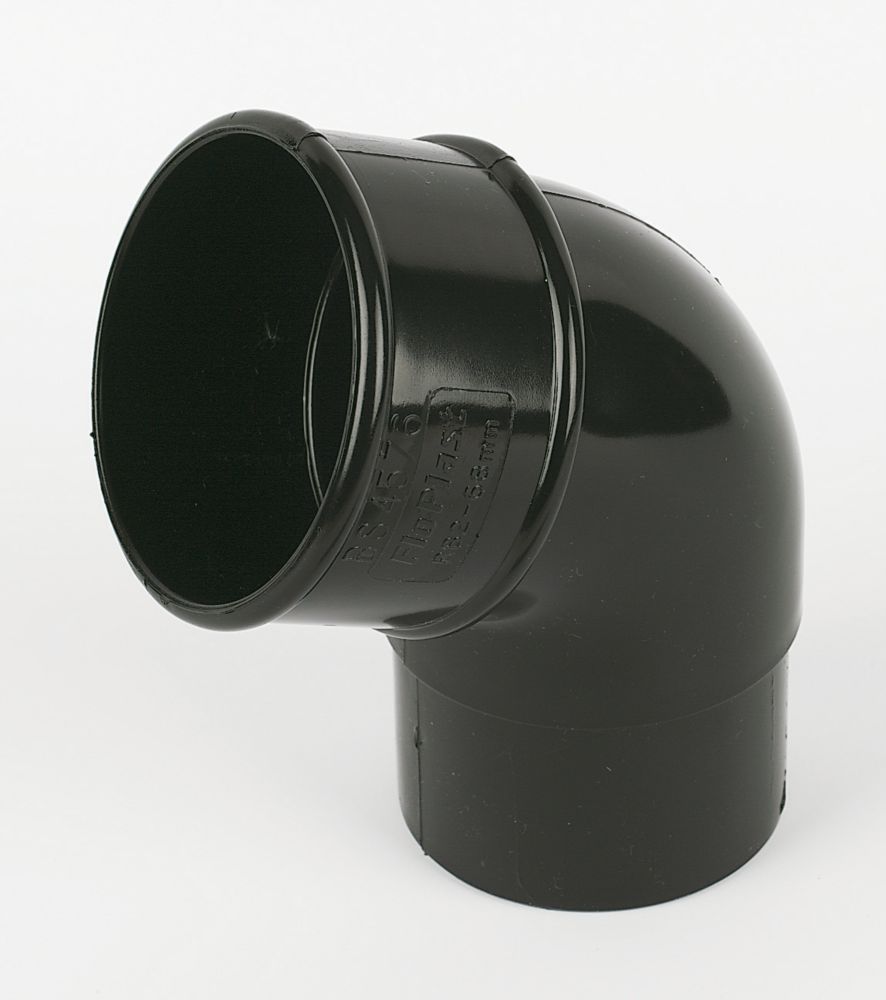 Image of FloPlast 112.5Â° Round Offset Bend Black 68mm 