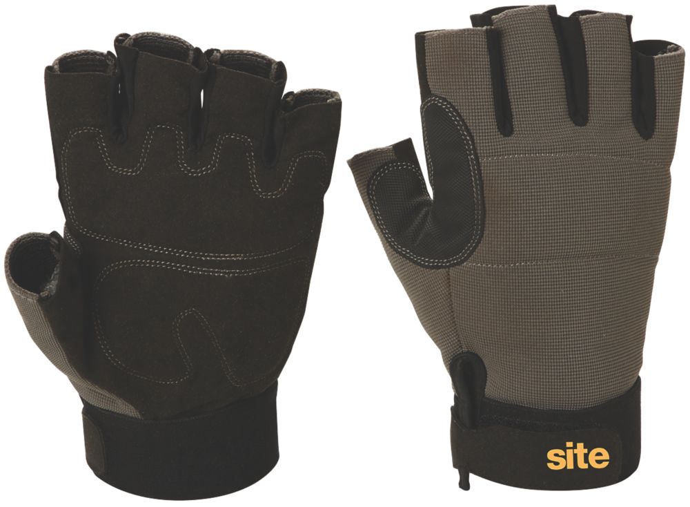 Image of Site 410 Fingerless Performance Gloves Grey / Black Large 