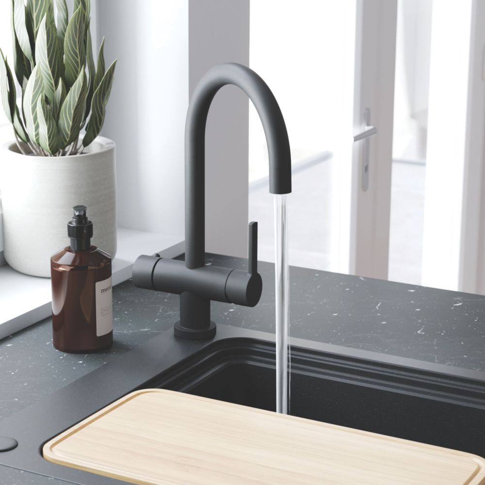 Image of Swirl 3-in-1 Instant Hot Water Tap Matt Black 