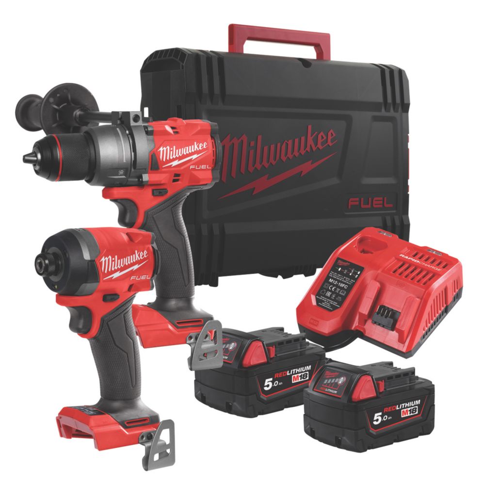 Image of Milwaukee M18 FPP2A3-502X FUEL Gen 4 18V 2 x 5.0Ah Li-Ion RedLithium Brushless Cordless Twin Pack 
