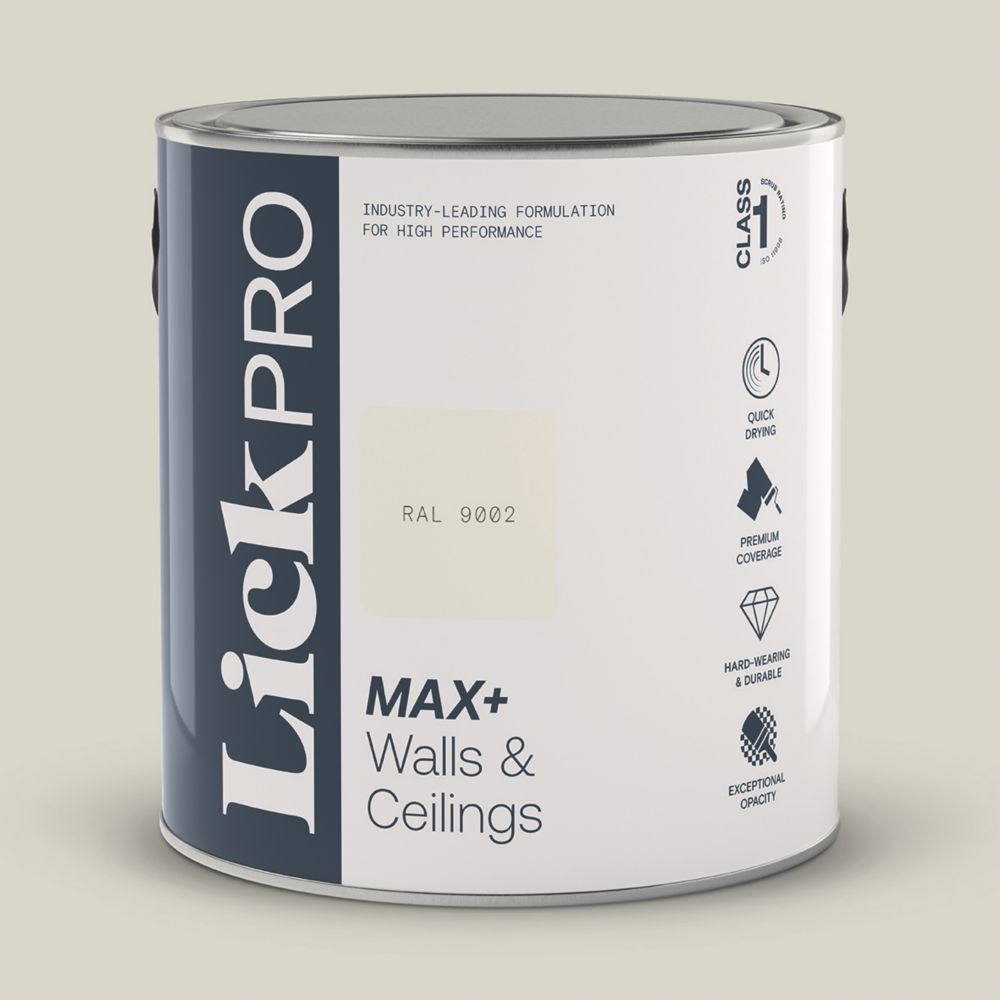 Image of LickPro Matt Grey RAL 9002 Emulsion Paint 2.5Ltr 