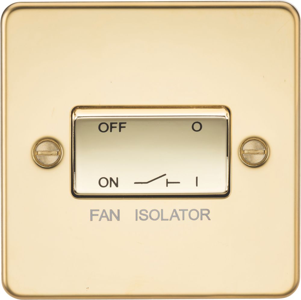 Image of Knightsbridge 10AX 1-Gang TP Fan Isolator Switch Polished Brass 