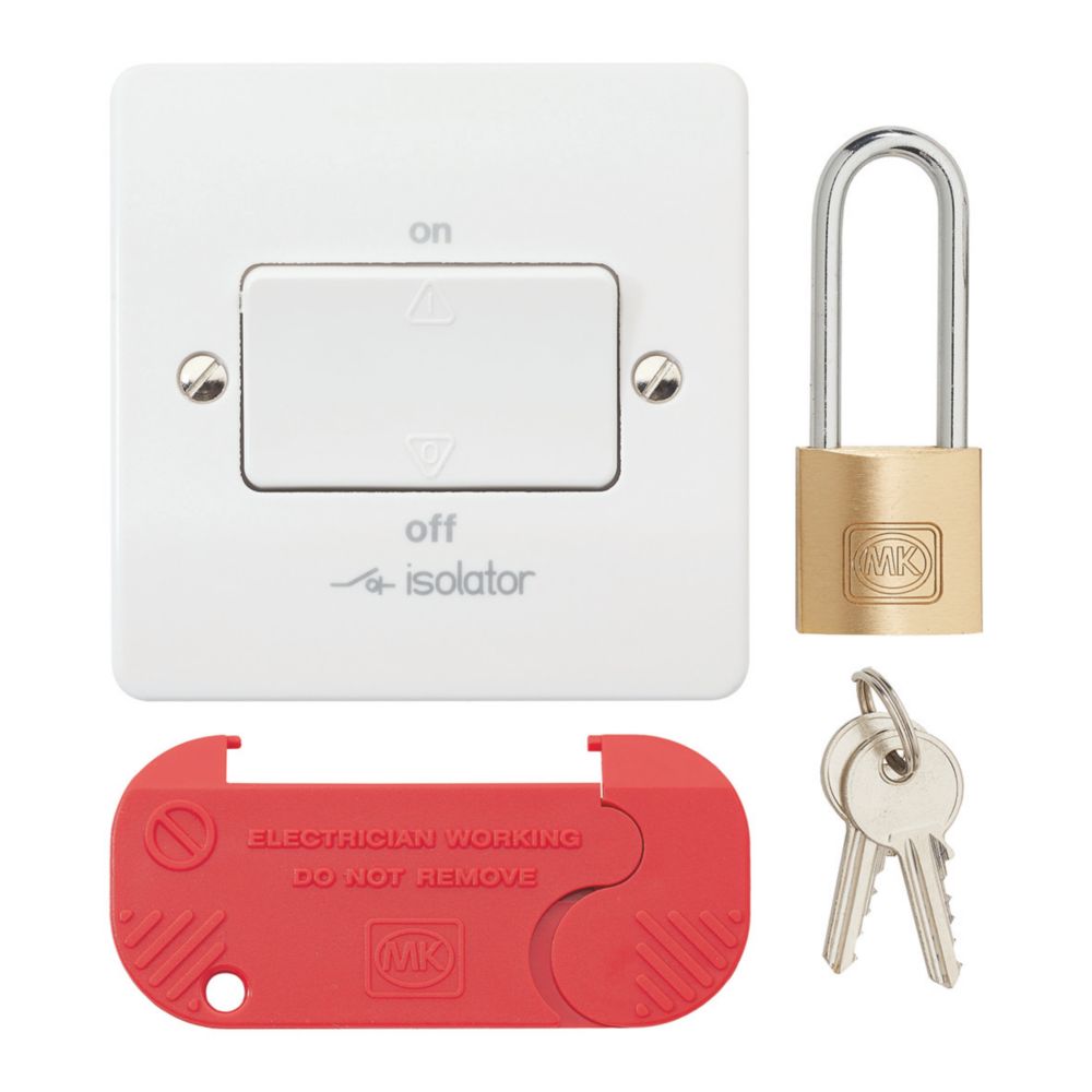 Image of MK Logic Plus 10A 1-Gang 3-Pole Fan Isolator Switch White 