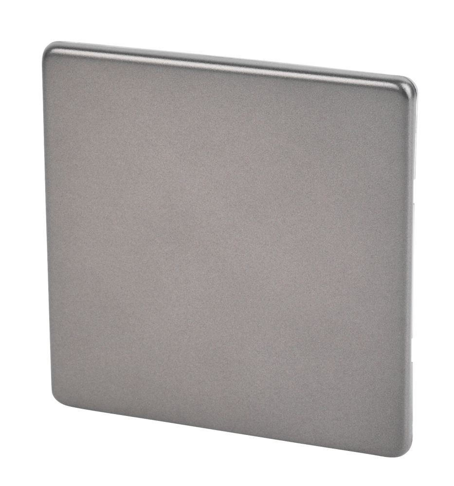 Image of Varilight 1-Gang Blanking Plate Slate Grey 