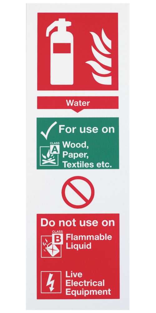 Image of Non Photoluminescent Water Extinguisher Sign 300mm x 100mm 