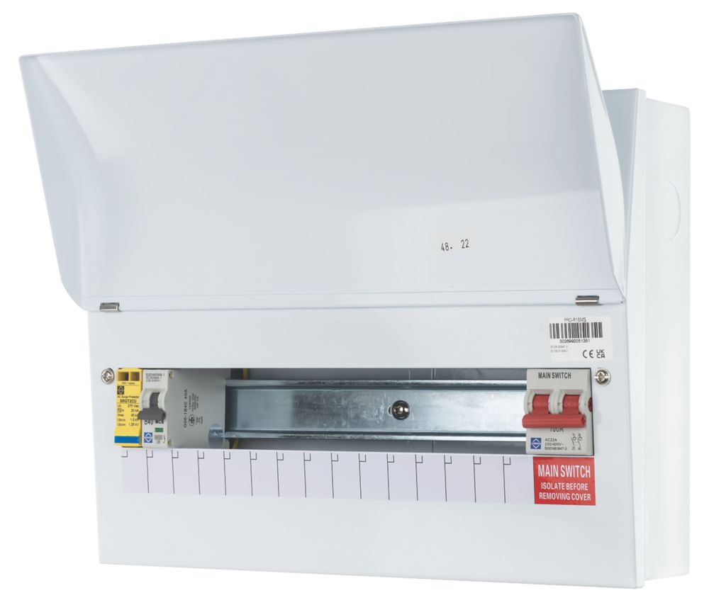 Image of Lewden PRO 17-Module 13-Way Part-Populated Main Switch Consumer Unit with SPD 