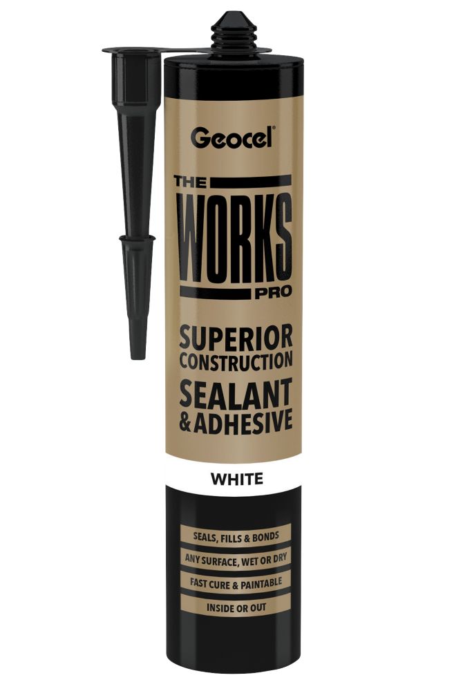 Image of Geocel The Works Pro Sealant and Adhesive White 290ml 