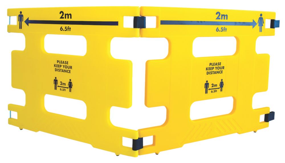 Image of Addgards Keep Your Distance Safety Barrier Yellow / Black 1m 2 Pack 