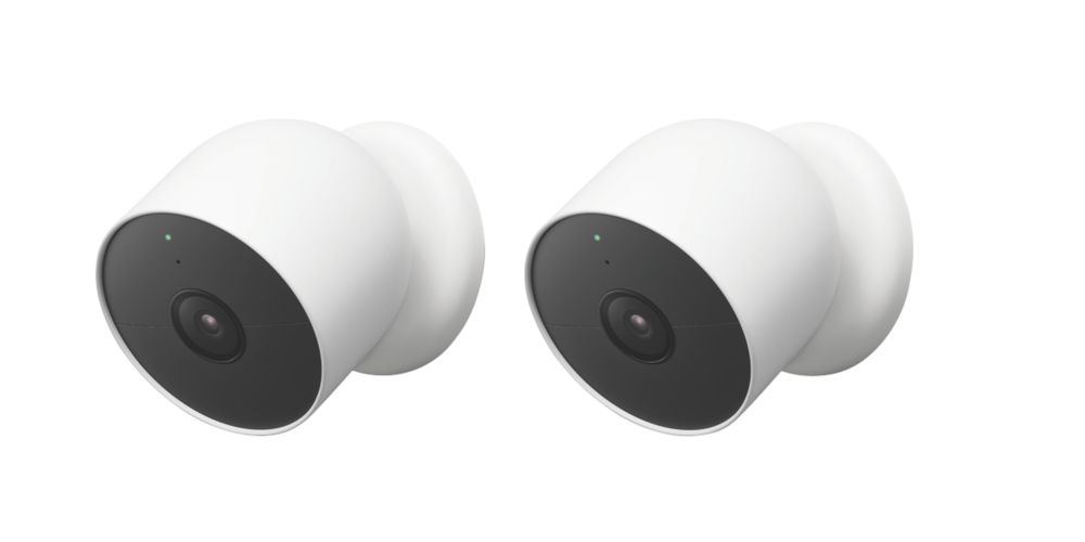 Image of Google Nest Nest Cam Battery-Powered White Wired or Wireless 1080p Indoor & Outdoor Round Smart Camera 2 Pack 