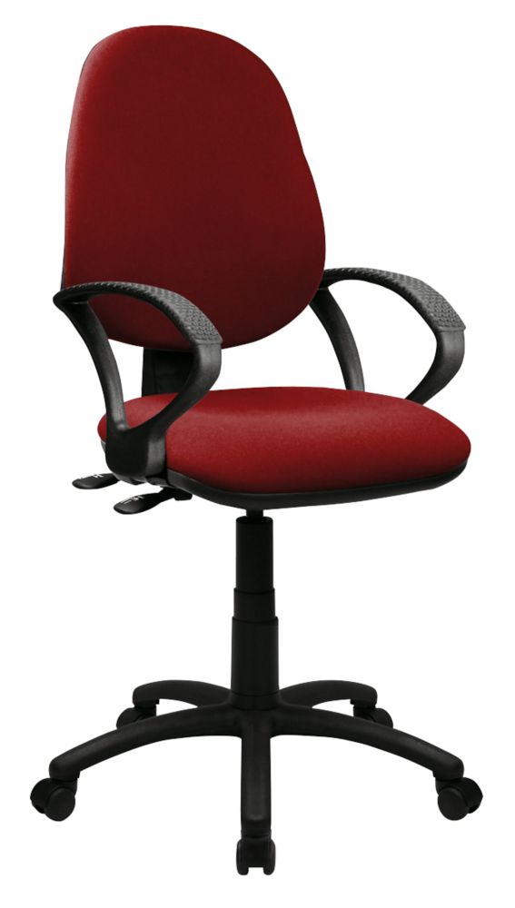 Image of Nautilus Designs Java 300 Medium Back Task/Operator Chair Fixed Arms Wine 