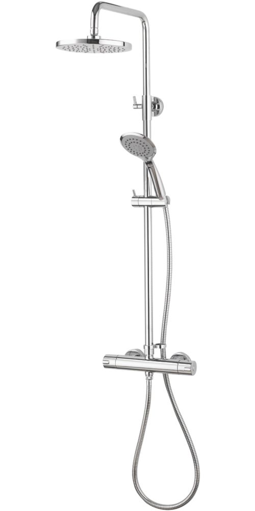 Image of Aqualisa Sierra Cool Touch Rear-Fed Exposed Chrome Thermostatic Bar Diverter Mixer Shower 