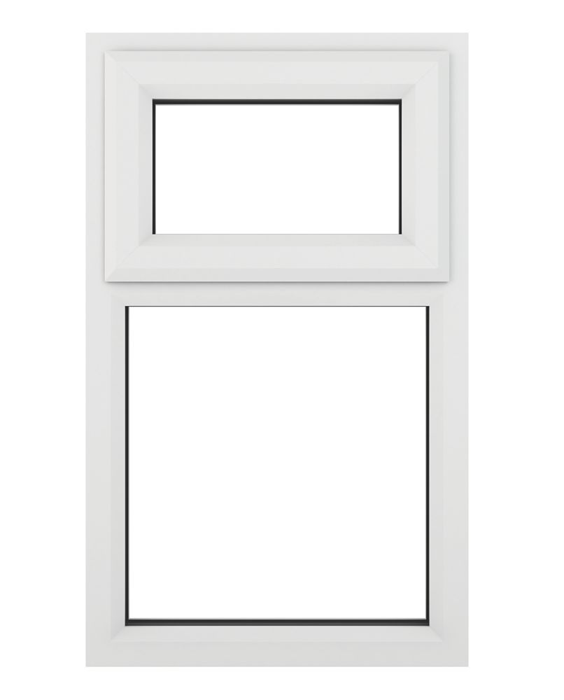Image of Crystal Top Opening Clear Triple-Glazed Casement White uPVC Window 610mm x 1190mm 