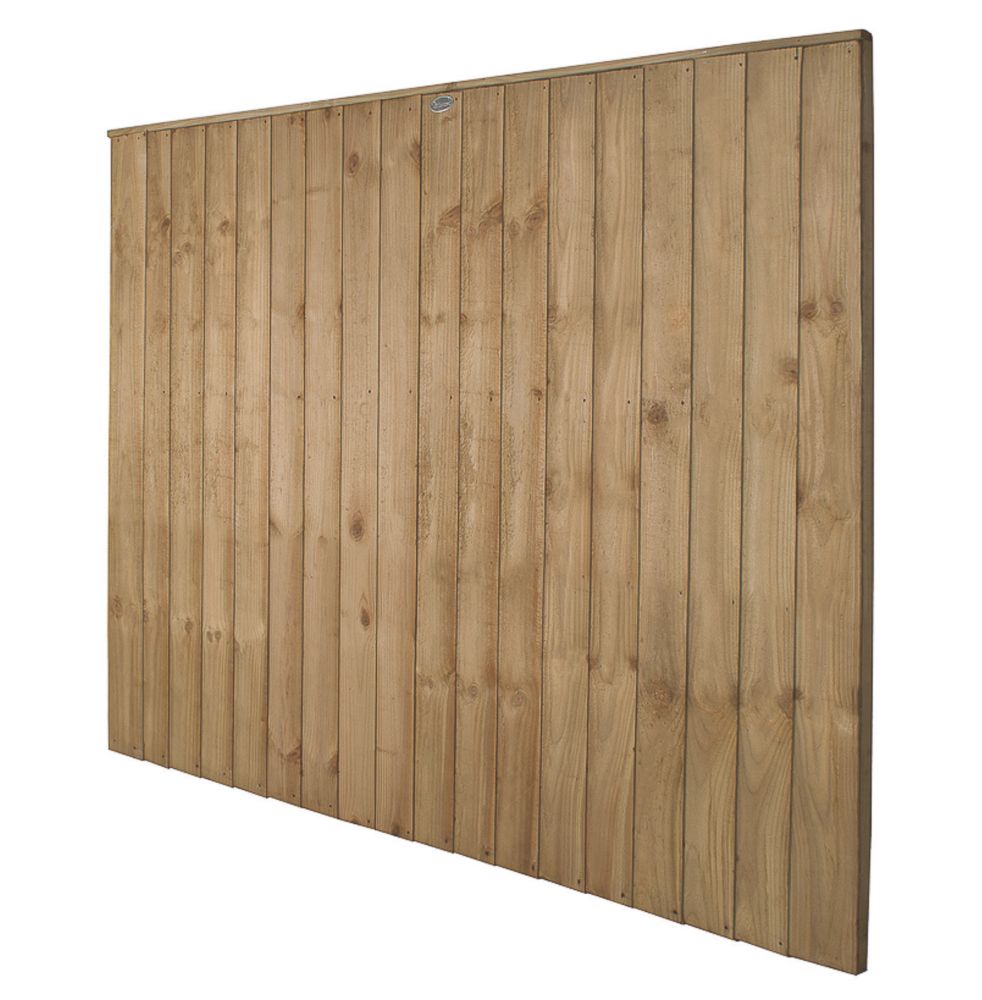 Image of Forest Vertical Board Closeboard Garden Fencing Panel Natural Timber 6' x 5' Pack of 20 