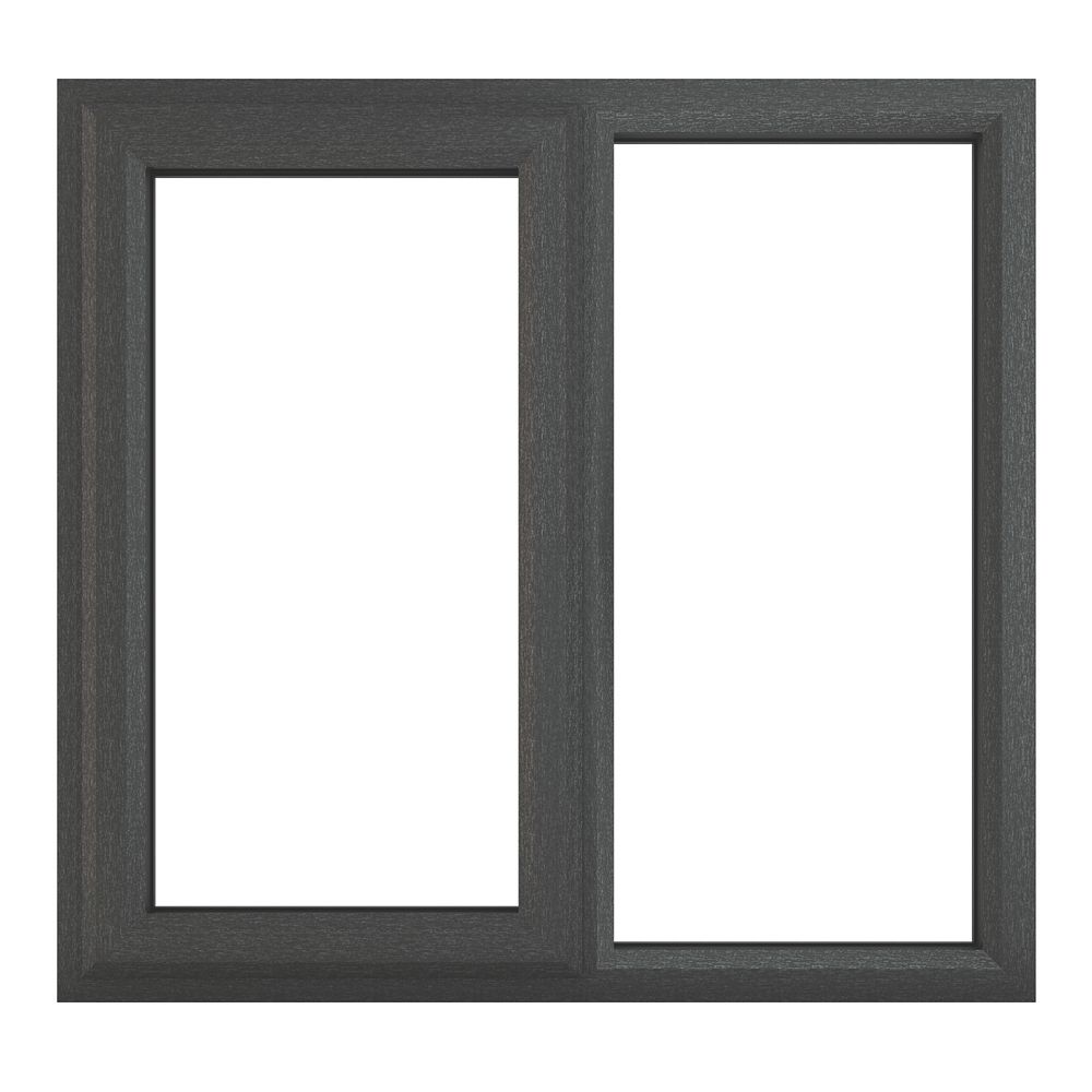 Image of Crystal Left-Hand Opening Clear Triple-Glazed Casement Anthracite on White uPVC Window 1190mm x 1115mm 
