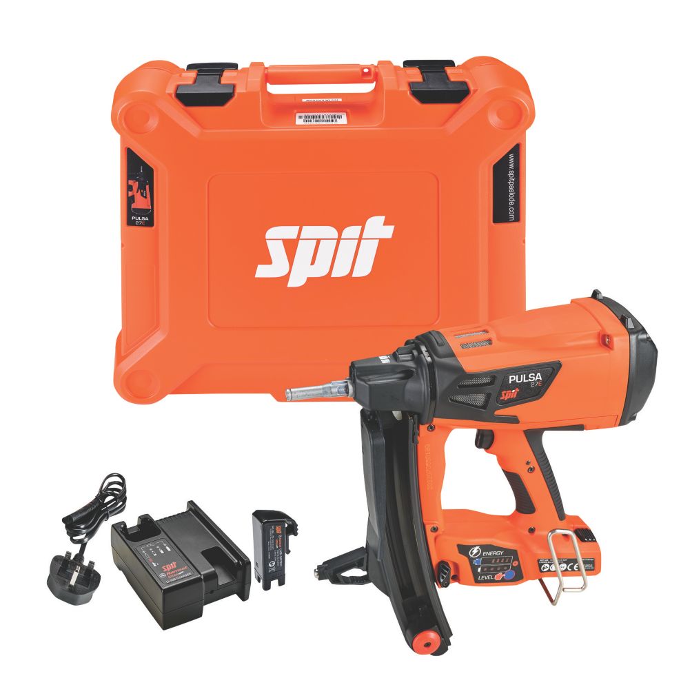 Image of Spit Pulsa 27E 27mm 3.7V 1 x 2.5Ah Li-Ion Brushless Concrete/Steel Cordless Gas Nail Gun 