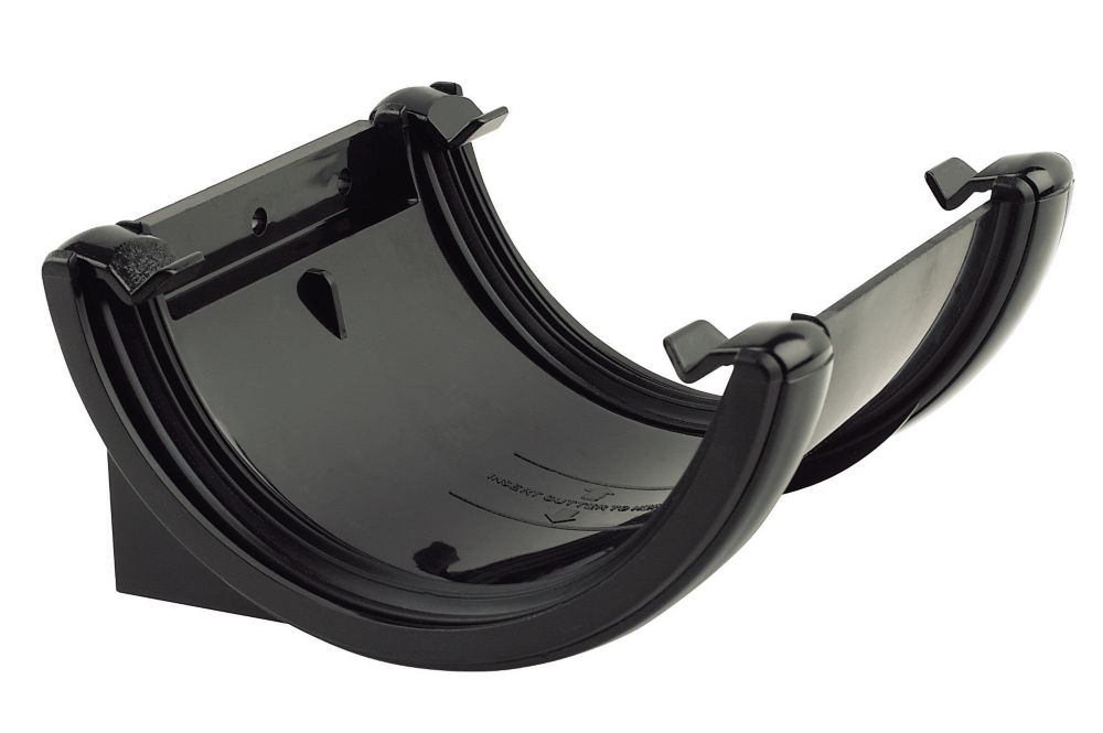 Image of FloPlast Half Round Union Bracket Black 112mm 