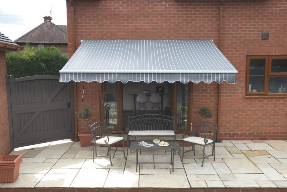 Image of Greenhurst Berkeley Patio Awning Grey / White 3m x 2m 