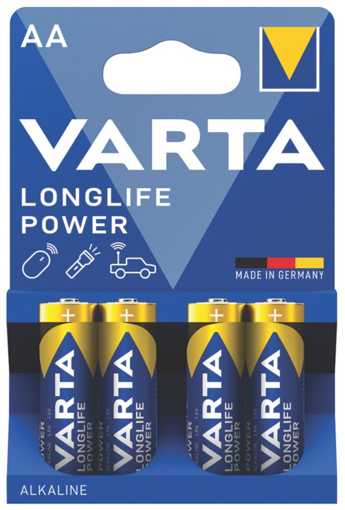 Image of Varta Longlife Power AA High Energy Batteries 4 Pack 