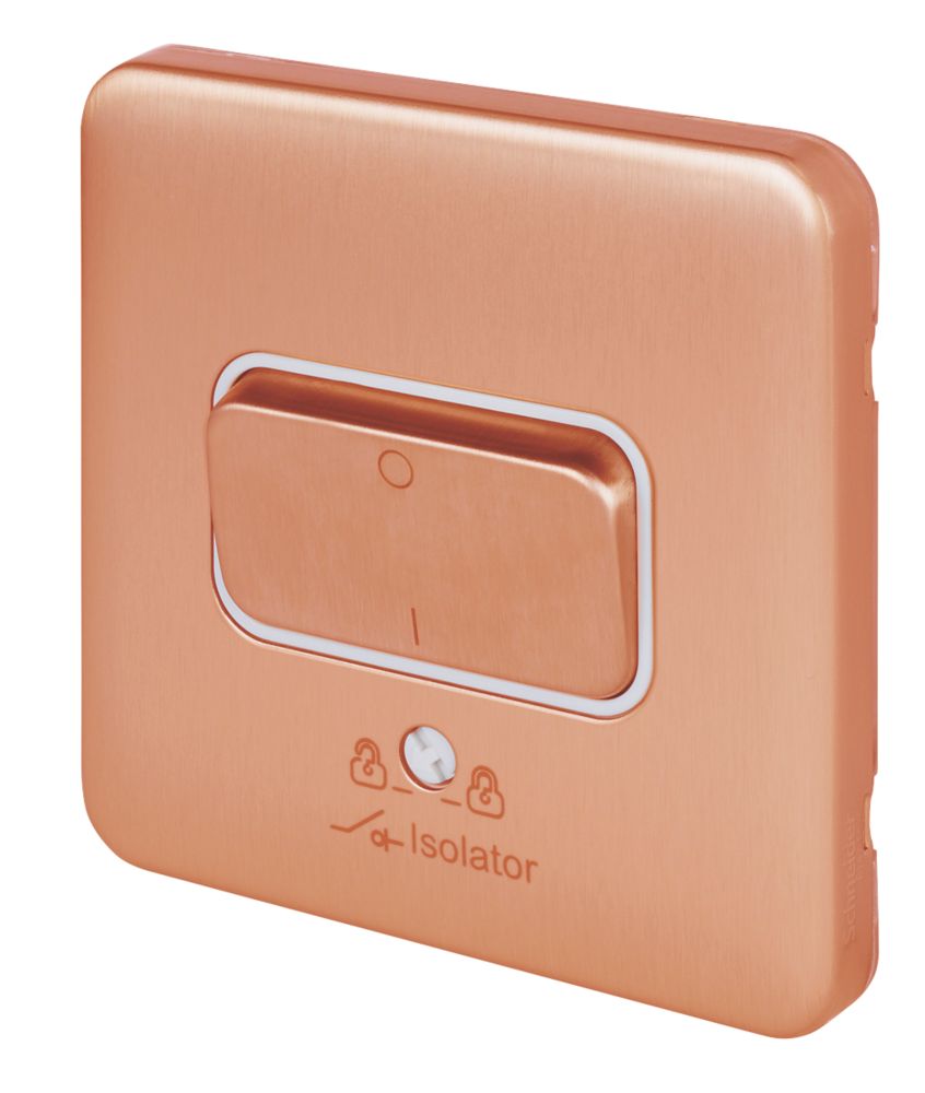 Image of Schneider Electric Lisse Deco 10A 1-Gang 3-Pole Fan Isolator Switch Copper with White Inserts 