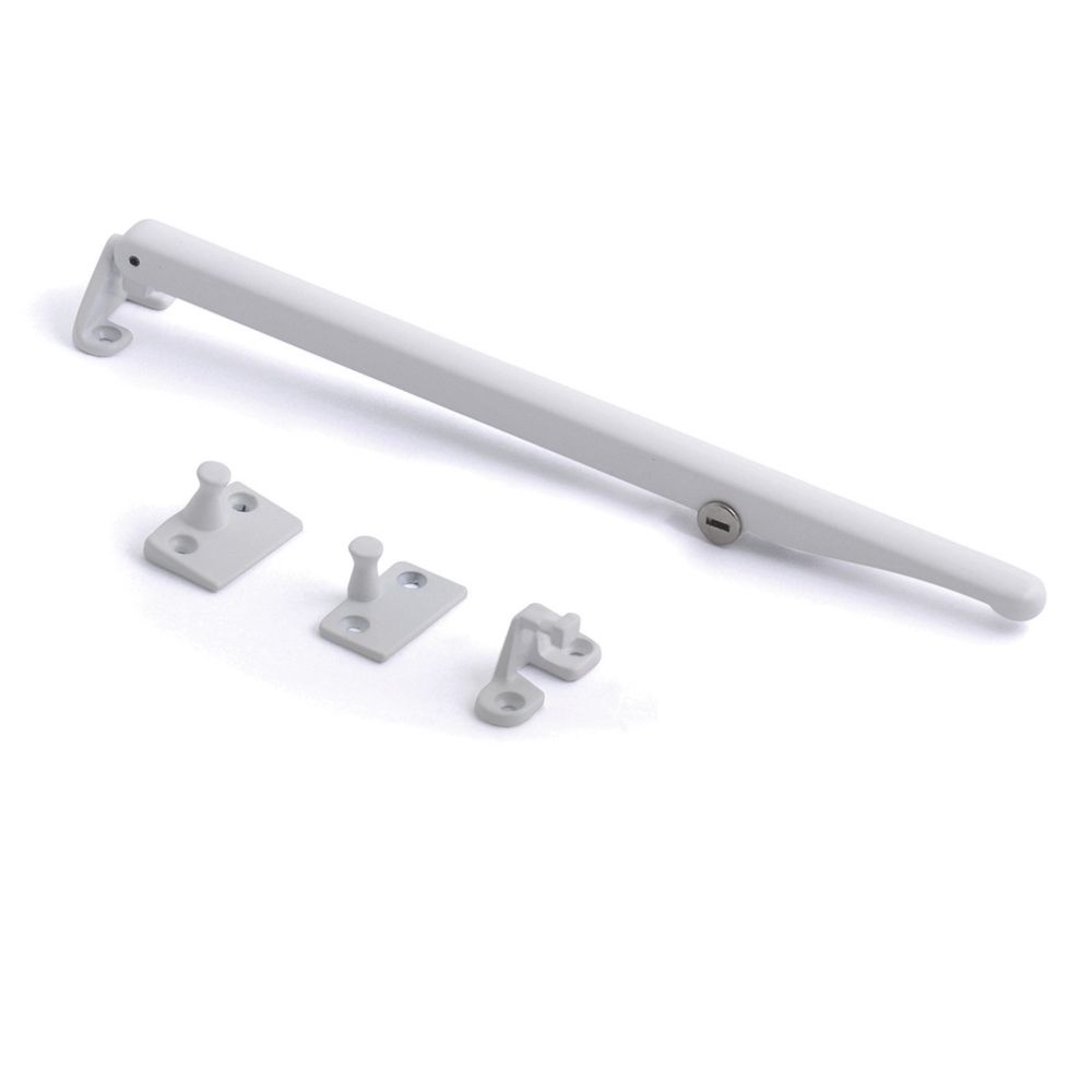 Image of Fab & Fix Classic Design Locking Window Stay Bar White 280mm 